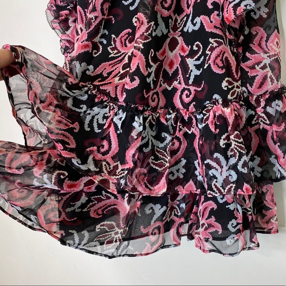 KATE SPADE Silk Tapestry Chiffon Ruffle Top - Picture 11 of 14